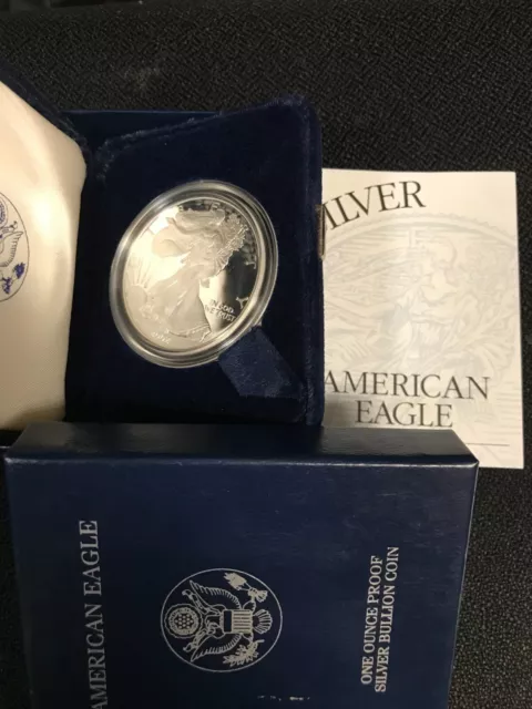 PROOF 2002-W Silver Eagle in MINT Box w/COA FREE SHIP