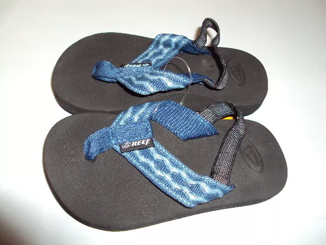 NEW REEF #2313 UNISEX KIDS SLAP FLIP FLOP SANDALS BLUE #12 SIZES 3/4 and 5/6