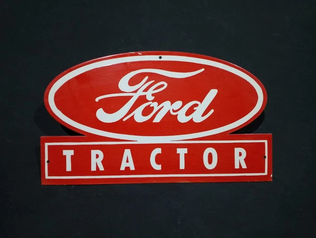 Porcelain Ford Tractor Enamel Metal Sign Size 12" x 21" Inches
