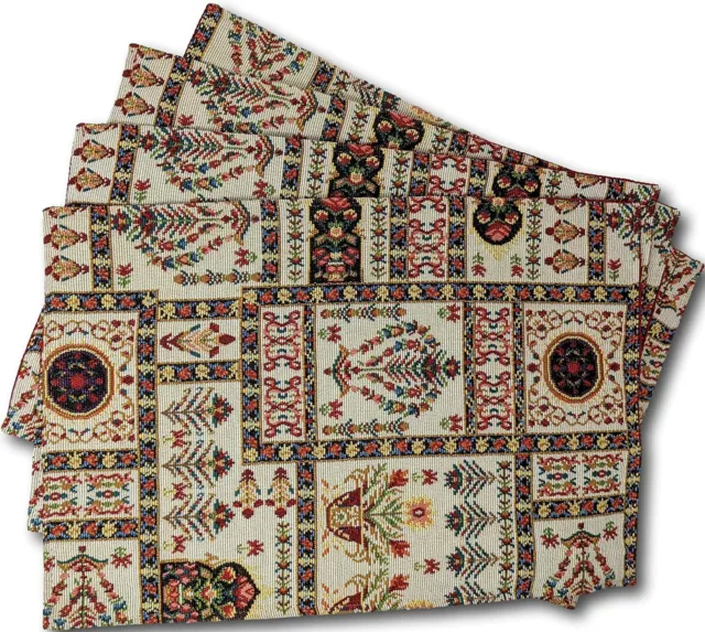 DaDa Bedding Set of 4 Cottage Floral Mughal Dining Table Tapestry Placemats