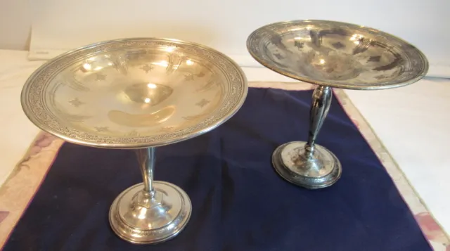 2 SEVILLE BY TOWLE STERLING PAT MARCH 29 1927 FILLED BASE FOOTED TRAY  - 644g