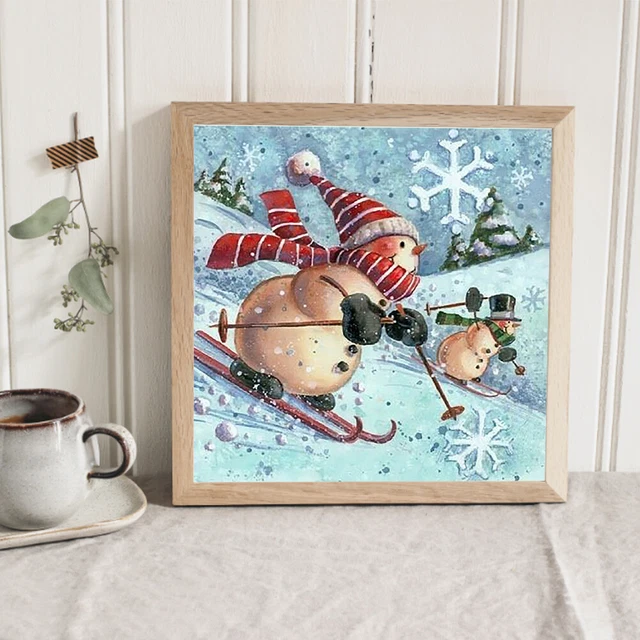 Snowman Snow Scene 5D DIY Diamonds Painting Kits Full Square Drill Art (FF1005)