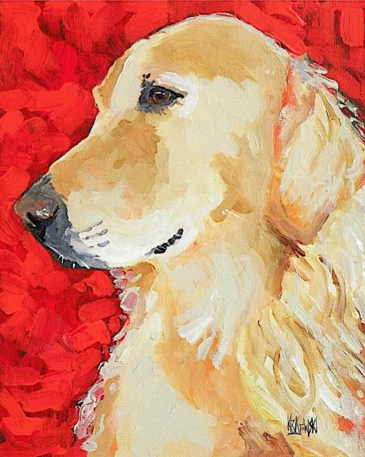 Golden Retriever Art Print from Painting | Gifts, Poster, Picture 8x10