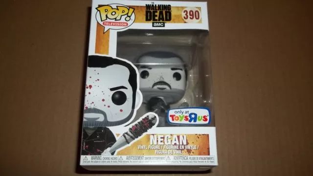 Funko Pop Toys R Us Exclusive Walking Dead Negan B&W Vinyl Figure with protect