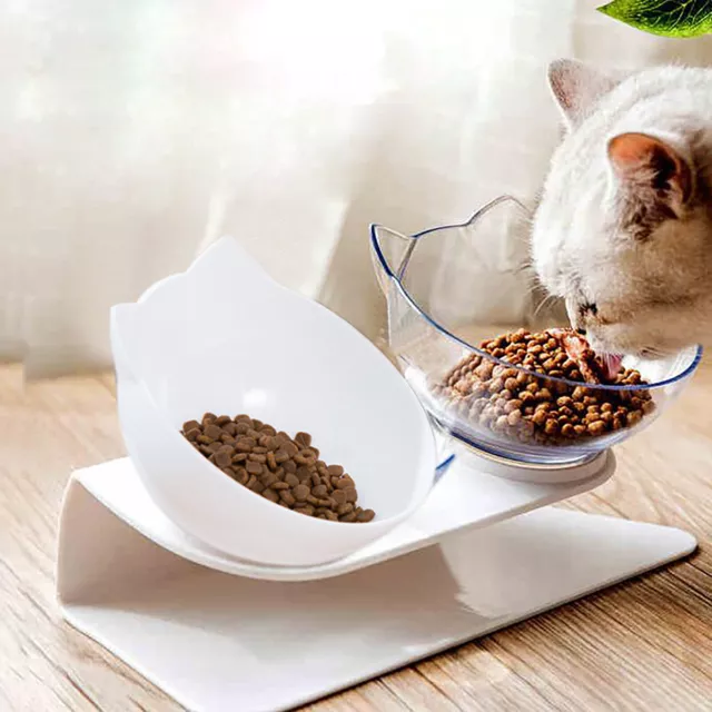 Tazón para gato doble plato plástico para alimentos plato para perros pequeños De