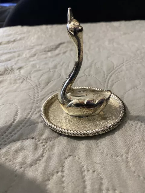 Vintage Silver Plated Ring Holder 🦢 Swan