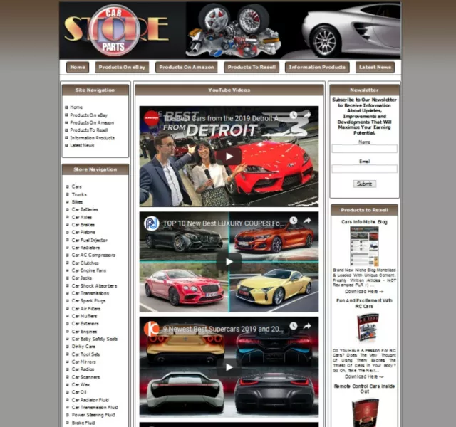 Money Making Online Business. Work at Home, Car Parts Website For Sale.