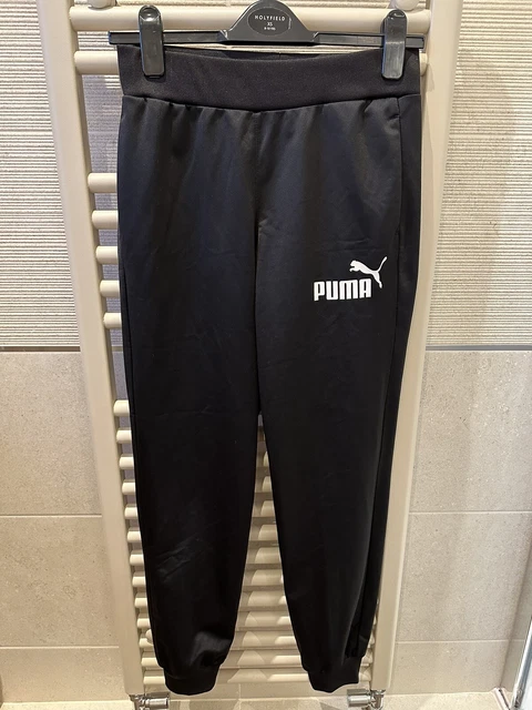 NUOVISSIMA tuta nera per ragazze Puma pantaloni da pista neri età 13-14 anni