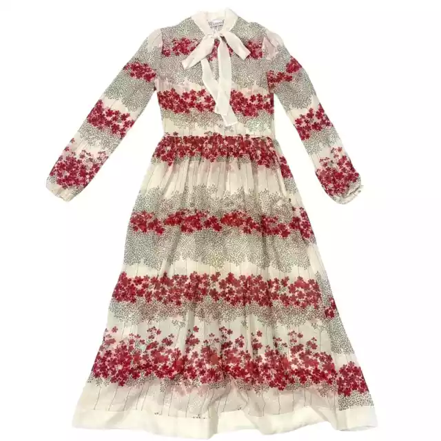 VTG Red Valentino Sheer Silk Floral Dress and Slip, 36 / S