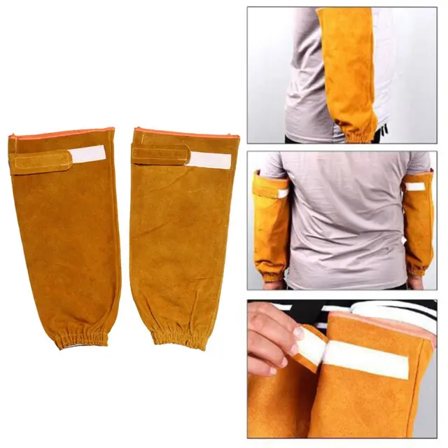 Cow Leather Work Welding Protective Sleeves Arm Guard for Men