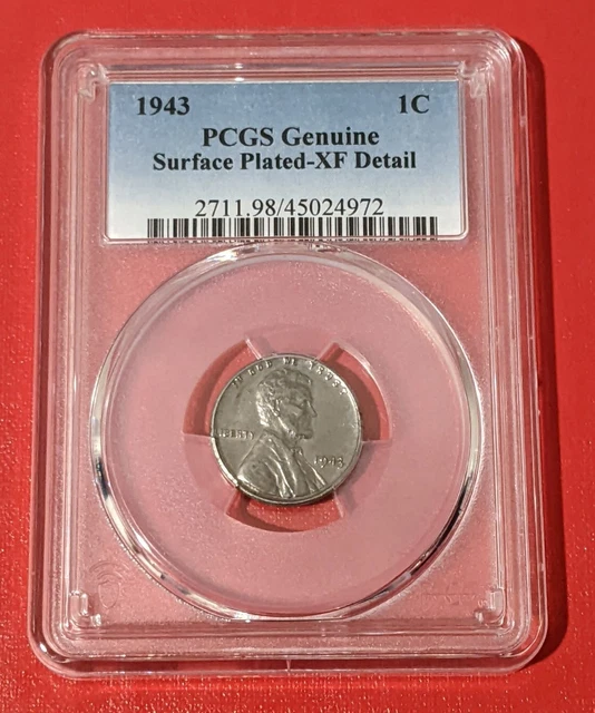 1943 STEEL Lincoln Wheat Cent WWII Issue PCGS Genuine