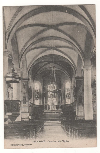 Cpa 55 - Salmagne: Church Interior (Meuse) Written 191?