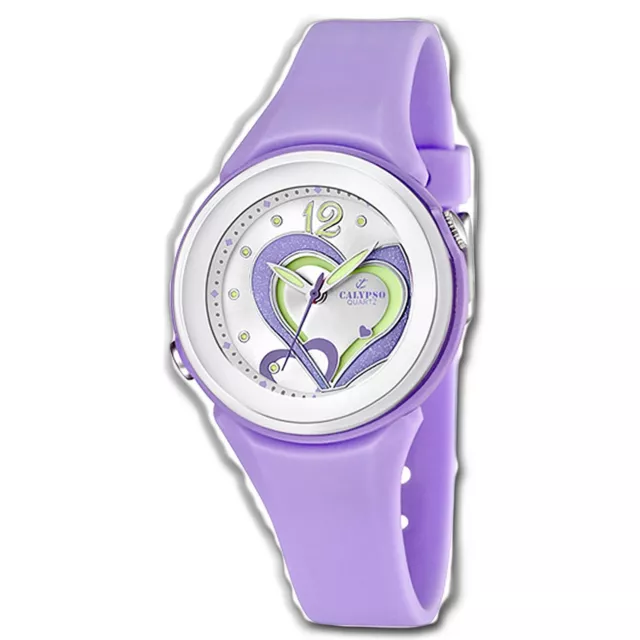 Calypso Damen Uhr K5576/4 Kunststoff Armbanduhr Analogico flieder lila UK5576/4