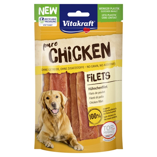 Vitakraft Pollo Filetti Pollo 80 G, Snack per Cani, Nuovo