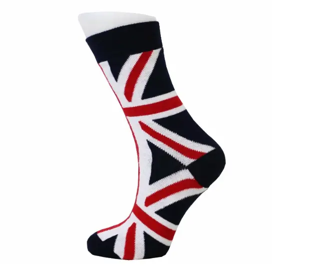 Calze regalo divertenti Union Jack bandiera britannica UK vitello da uomo novità