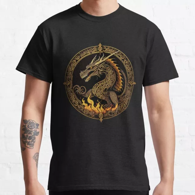 BEST TO BUY Dark Golden Fire Dragon Classic Premium S-5XL T-Shirt