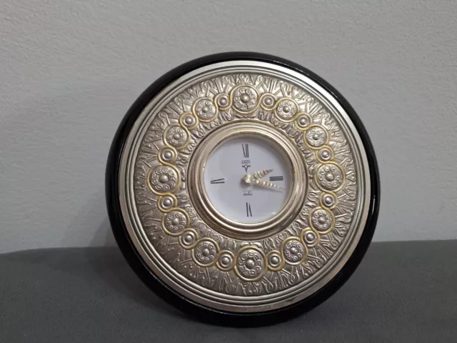Orologio da Tavolo Arin Italia Argento 925 Funzionante 15cm Diametro