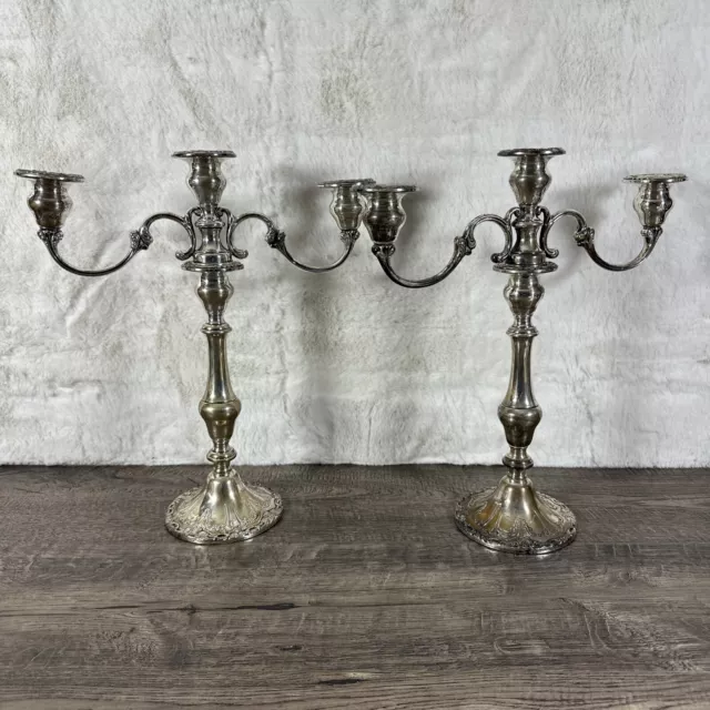 Pair of Matching Gorham Vintage Weighted Sterling Silver Candlesticks 750