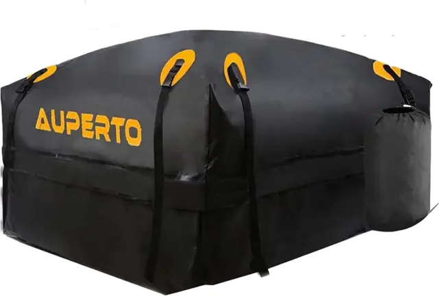 Rooftop Cargo Bag - 100% Waterproof 15 Cubic Ft Roof Bag or Cars with Side Rails