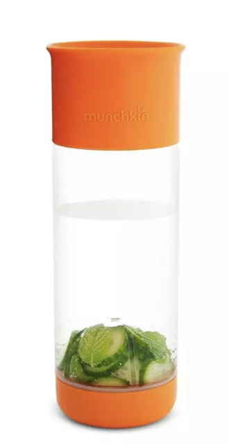 Munchkin Miracle 360 Fruit Infuser Cup Toddlers 18m+ Water LeakProof 14oz Orange