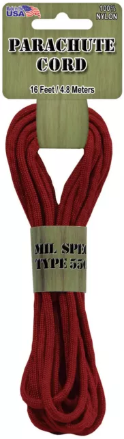 Parachute Cord 4mmx16' Red