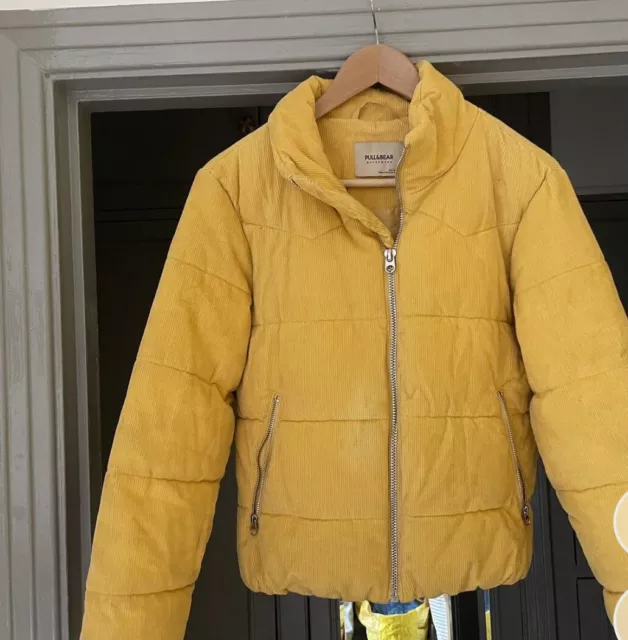 Pull and bear yellow puffer jacket outlet