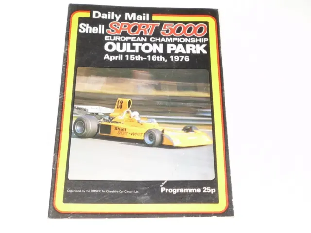 Oulton Park 1976 15-16 aprile SHELLSPORT 5000/F1 programma gara