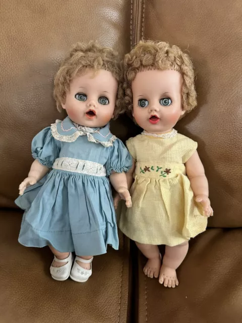 Twin Vintage Betsy Wetsy Dolls From 1950s To 1960’s 13 Inch Tall