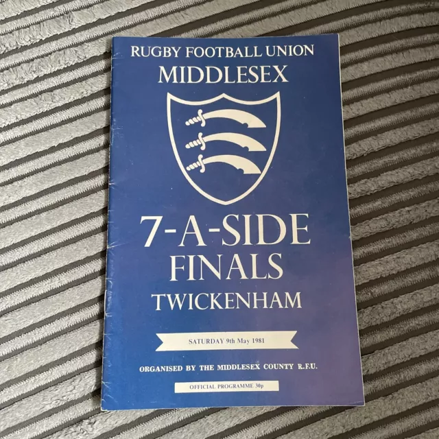 1981 Middlesex Sevens 7 A Side Finals @ Twickenham Rugby Programme Rosslyn Park