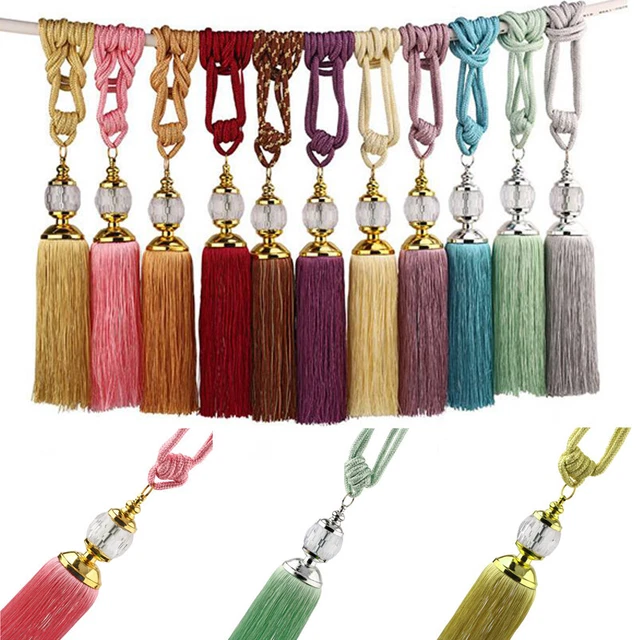 Curtain Tie Backs Holdbacks Tassel Decoration Tiebacks Bedroom Rope Beaded Ball