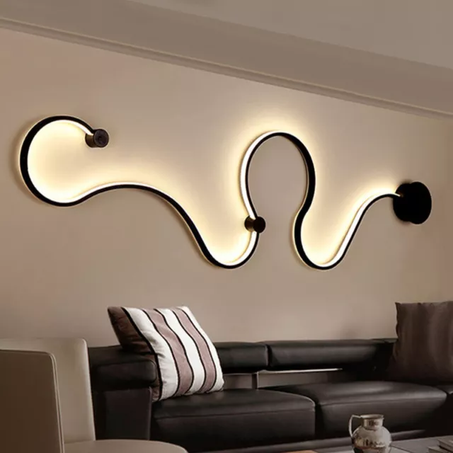 Modern Home Decoration Curved Wall Lamp Acrylic Snake Wall Light Indoor Fixtures