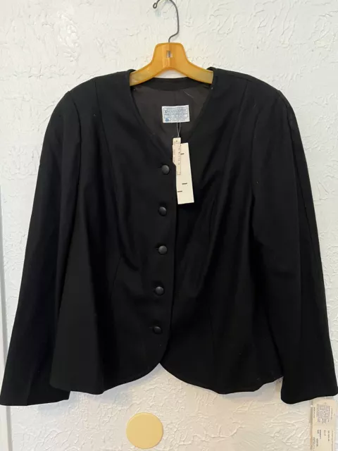 Vintage Pendleton 100% Pure Virgin Wool Black Blazer 5 Button Women’s  Sz 16W