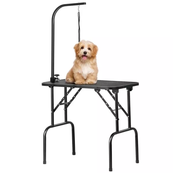 Table de toilettage Table de soins Chien Chat Grooming Pliant Réglable Noir 80cm