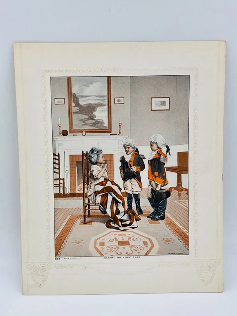 F. A. Schneider Vintage Print - 861 FROM PHOTOGRAPH - MAKING THE FIRST FLAG -