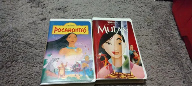 Mulan VHS And Pocahontas VHS Walt Disney Masterpeice Collection