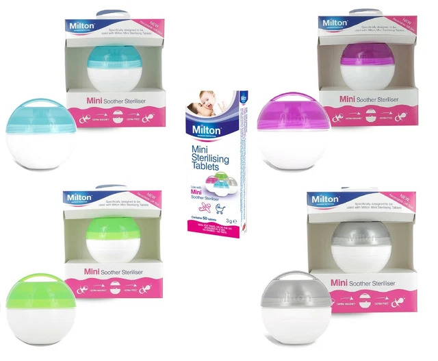 Milton Mini Portable Soother Pacifier Dummy Steriliser + 50 Tablets