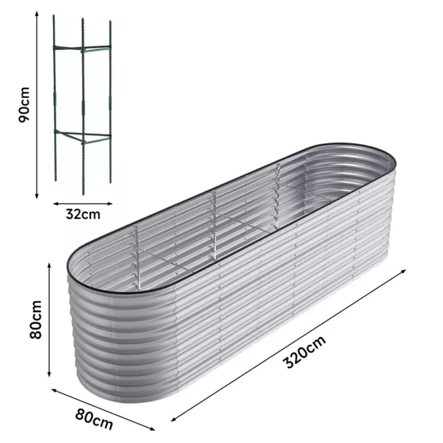 Garden Metal Raised Vegetable Planter Outdoor Flower Trough Herb Grow Bed Box