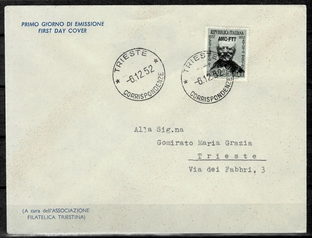 Italy / Trieste A 1952 ☀ AMG - FTT  ☀ FDC