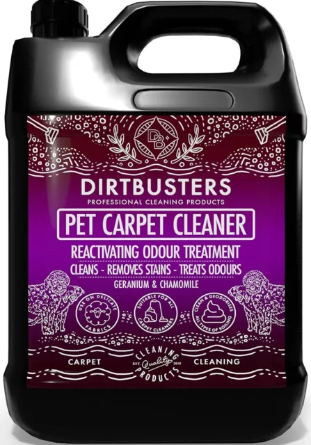 Dirtbusters Pet Carpet Cleaner Shampoo Cleaning Solution 5L Odour Deodoriser Vax