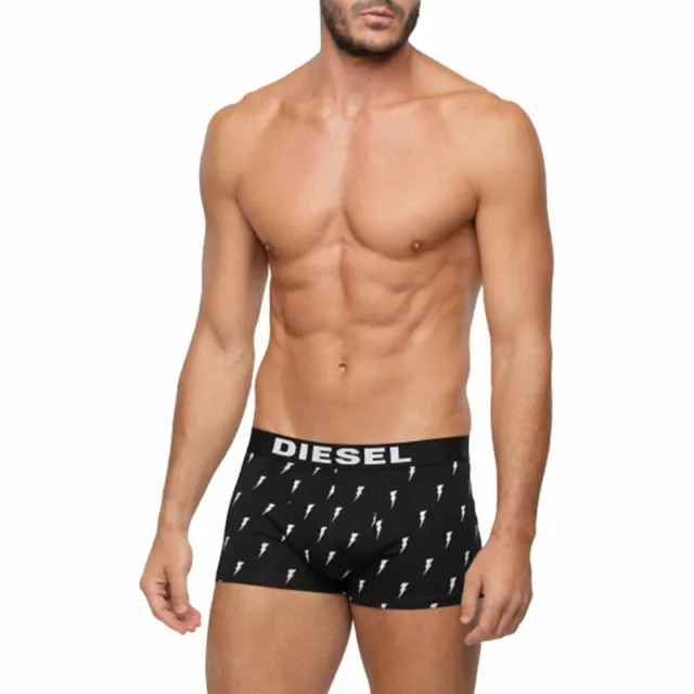 DIESEL Mens Boxer Underwear UMBX SHAWN SEASONAL Trunk Shorts Single Pack Black