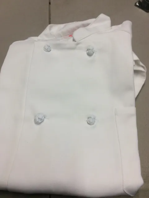 350 Chef Apparel 10 Knot Button Chef Coat-Easy-Care Twill Size XS Work