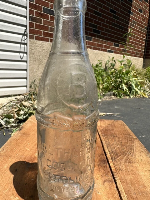 Vintage COCA-COLA Bethlehem Glass Soda Bottle CHRISTMAS Mold 8” w BOWS Vintage COCA-COLA Bethlehem Glass Soda Bottle CHRISTMAS Mold 8” w BOWS