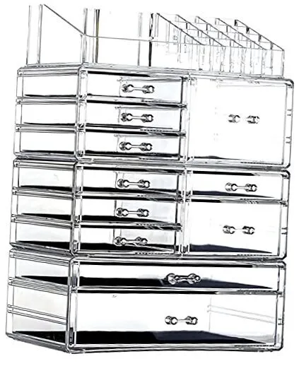 Clear Makeup Organizer And Storage Stackable Extra 11 Drawers-Extra Large