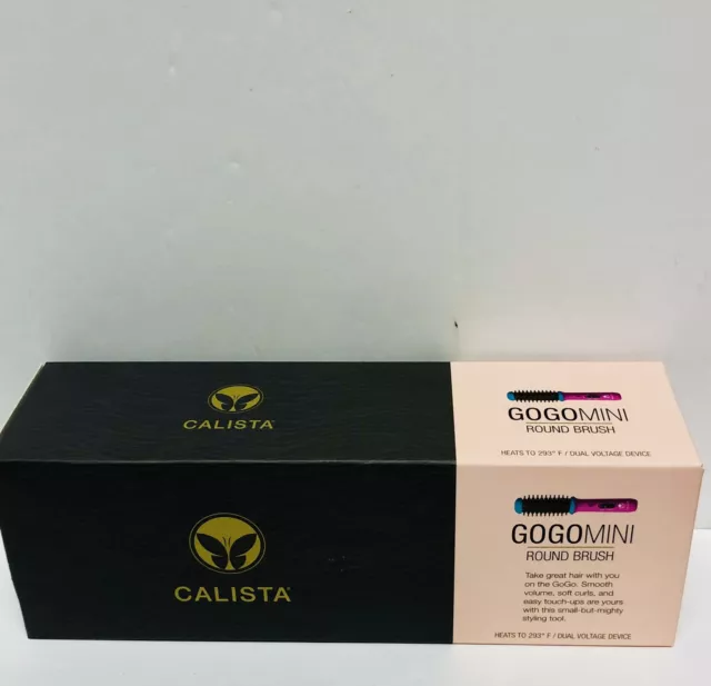 Calista GoGo Mini 1in Barrel Round Brush Hair Styling Tool With Bag~Pink