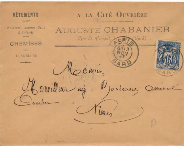 Lettre A La Cité Ouvriére Sage 15C Alais Gard Nimes Cover