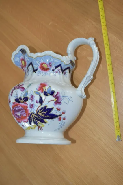 Stunning Victorian Ewer by Ridgway, hand painted