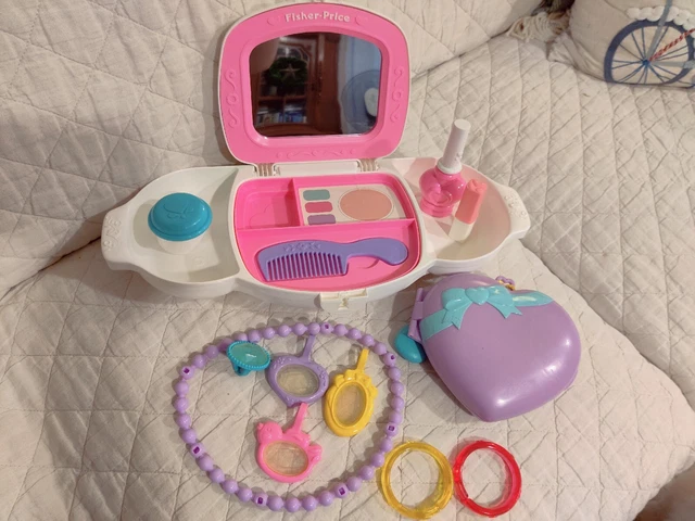 Vintage Fisher Price Dress Up Vanity 1985 Accessories Playset +Extra