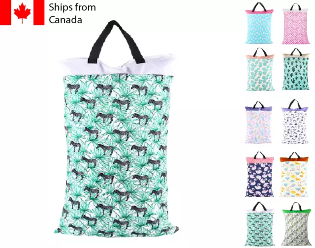 Hanging Large Wet Laundry Bag Double Zipper Waterproof 40x70cm Cloth diaper