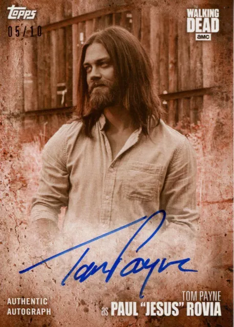 Walking Dead Season 7 Sepia [10] Autograph Card Tom Payne