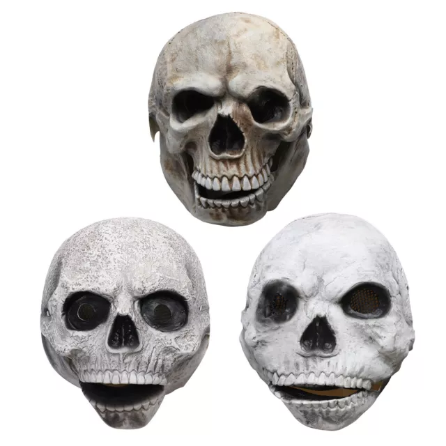 Adult Scary Mask Halloween Creepy Skull Mask Dress-up Full Head Mask Latex